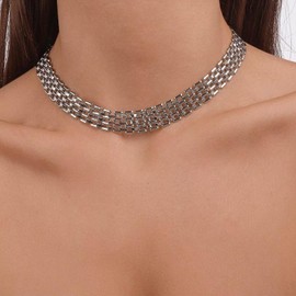 Stocking Stuffers Gifts for Women Chunky Gold Necklace Chunky Necklaces for Women Gold Statement Necklace Thick Link Chain Necklace Chunky Choker Necklace Hip Hop Punk Jewelry Gift for Women