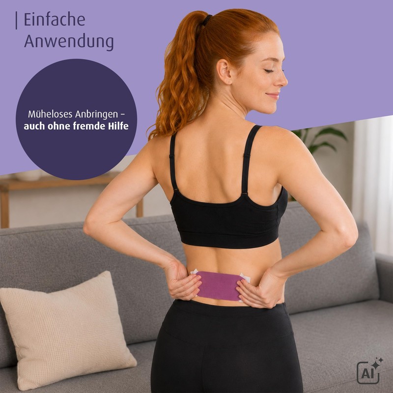 reer Kinesiotape Pregnancy Back, 6 Pre-Cut Tapes, Purple