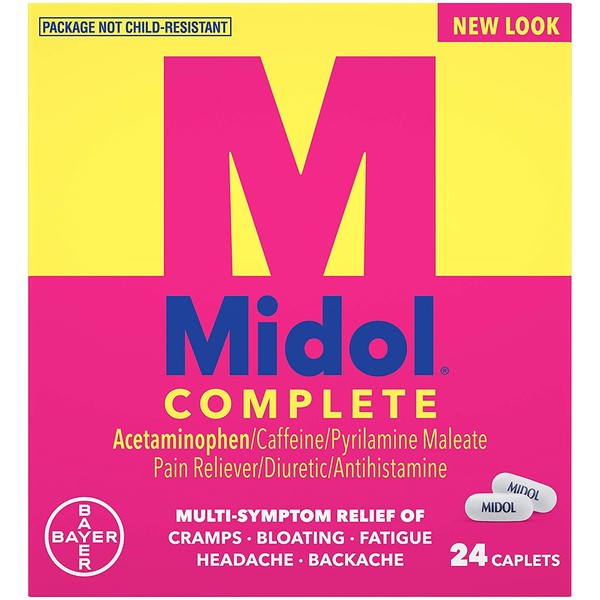 Midol Complete Caplets, 24-Count (Pack of 2), Packaging May Vary