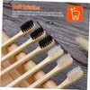 Baluue 20pcs Portable Natural Bamboo Toothbrushes Ergonomic Design Comfortable Grip