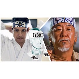 SEASON Mr Miyagi Film Movie Okinawan Flower Lotus Flower Hachimaki Headband - Karate Kid Mr Daniel movie novelty, Dnaiel Larruso, Johnny Lawrence Film Movie Novelty