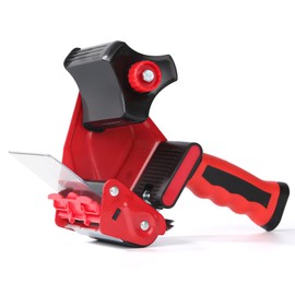 QILIMA 3 Inch Wide Packing Tape Dispenser Gun Seal Packing for Use Tape Dispenser Gun for Shipping, Moving, Carton and Box Sealing-Red