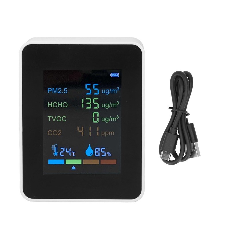 Multifunctional 6 in 1 CO2 Meter Air Quality Monitor Temperature