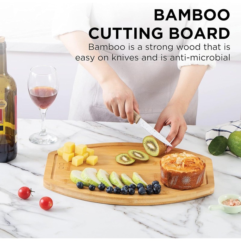 Kitchen Rectangular Kitchen Bamboo Cheese Charcuterie Cutting Thick Board, 15.75"x11.8"
