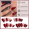 Virellay Almond Fake Nails, Artificial Fingernails, Press On Nails Almond