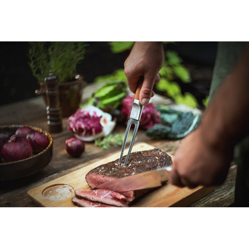 Fiskars Norden 1065250 Meat Fork, Length: 24.6 cm, Stainless Steel/Birch