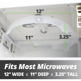 HOVER COVER Magnetic Splatter Cover, 12-Inch Clear BPA-Free Food Lid, Vented Plate Guard with Steam Vents, Anti-Splash Microwave Lid, Dishwasher Safe, Space-Saving Magnetic Storage - Graphite