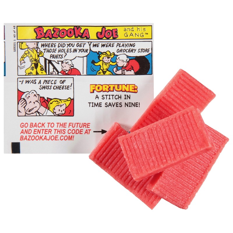 Bazooka Bubble Gum Individually Wrapped Pink Chewing Gum in Original