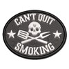 Can't Stop Smoking BBQ Barbeque Multi-Color Embroidered Iron-On Patch Applique
