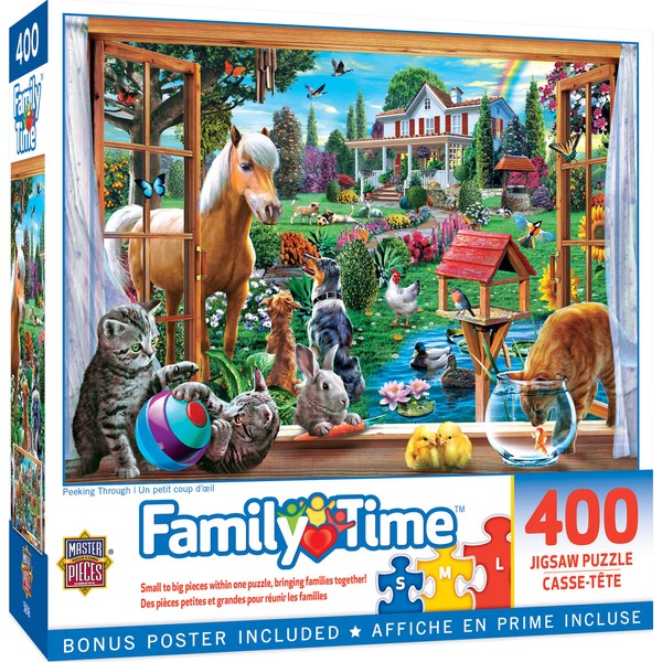Masterpieces 400 Piece Jigsaw Puzzle For Adults, Family, Or Kids - Peeking Through - 18"x24"