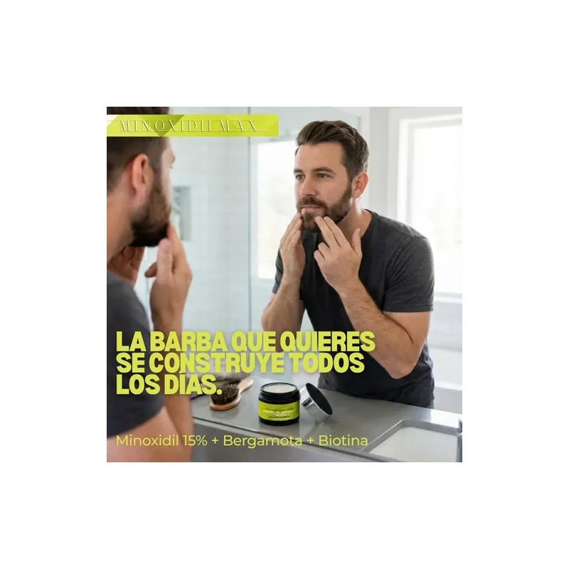Minoxidilmax 15% + Bergamota + Biotina Crema Cabello Y Barba