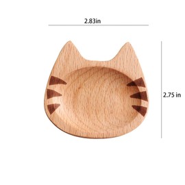 Wooden Sauce Dish,1 Piece, Seasoning Sauce Dipping Bowl,Wooden Bowl,Decorative Sauce Dish,Appetizer Dish,Kitchen,Wooden Soy Sauce Dish,Small Plate,Seasoning Bowl,Cat Shaped Dish (Beard)
