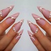 Bufenia Pink Stiletto Nails Full Cover Press On False Nails