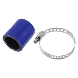 X AUTOHAUX 1 Set 40mm Length 28mm/1.1" ID Blue Black Car Silicone Rubber Hose End Cap with Clamps Silicone Reinforced Blanking Cap for Bypass Tube Universal