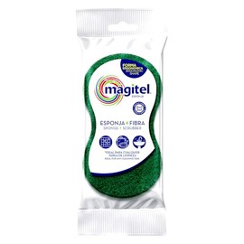 Magitel Esponja Ergonómica Práctica Doble Uso - Fibra Limpieza Profunda, Esponja Suave Multisuperficies