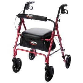 Carex Carex Rollator Walker with Seat - Height Adjustable Adult Walker with Seat and Wheels, - Supports up to 250 lbs 1 Count (Pack of 1)