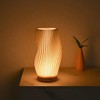 Table Bedside Lamp with Woodbase, Button Control Night Light for