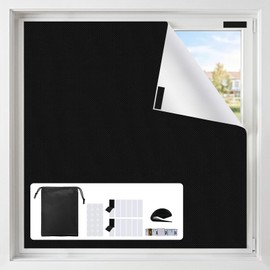 100% Blackout Curtains Bedroom No Drill DIY Curtains 57"W x 118"H