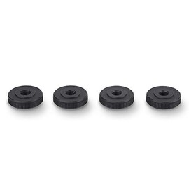 PrecisionGeek - Knurled Thumb Nuts/Female Thumb Wheel Lock Nut Adapter - Black Aluminium M6 x 5mm (20mm dia) (Set of 4)