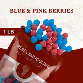 Bubble Gum Flavored Blue and Pink Berries Candy Gummies Bulk 1LB Bag by Rebel Smuggling Galactic Emporium