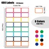 8 Color Sticky Labels, 40x25mm Label Stickers, 24 Labels Per