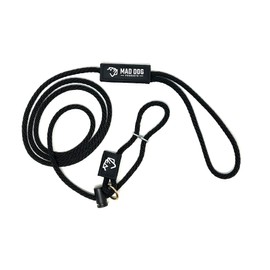 Mad Dog Products 1/4" x 10' Easy Leader Black Solid Braid English Slip Lead Dog Leash - Made in USA
