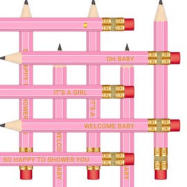 Vusnud 50Pcs – Baby Shower Sharpened Half Pencils with Erasers, Pre-sharpened Pencils for Baby Shower Games, 4 Inches