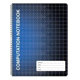 BookFactory Computation Notebook Engineering Notebook - 100 Pages (9 1/4'' X 11 3/4'') Scientific Grid Pages, Durable Translucent Cover, Wire-O Binding (Made in USA)