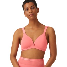 Naturana® Women’s Bra without Underwire (Cup A–D), 100% Padded Straps, Bra without Underwire with Seamless Cups, Women’s Bra with Underbust Band, pink