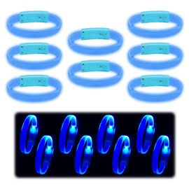 8-Pack Magic Led Wristbands: Couple Bracelets, Running Lights for Runners, Bright LED Wristbands & Light Up Bracelet - Glow in The Dark Bracelets - Flashing Light up for Concerts
