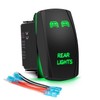 Green LED Light Bar + Rear Lights Toggle Rocker Switches