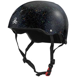 Triple Eight The Certified Sweatsaver Helmet for Skateboarding, BMX, Roller Derby and Roller Skating, Black Glitter, XL/XXL