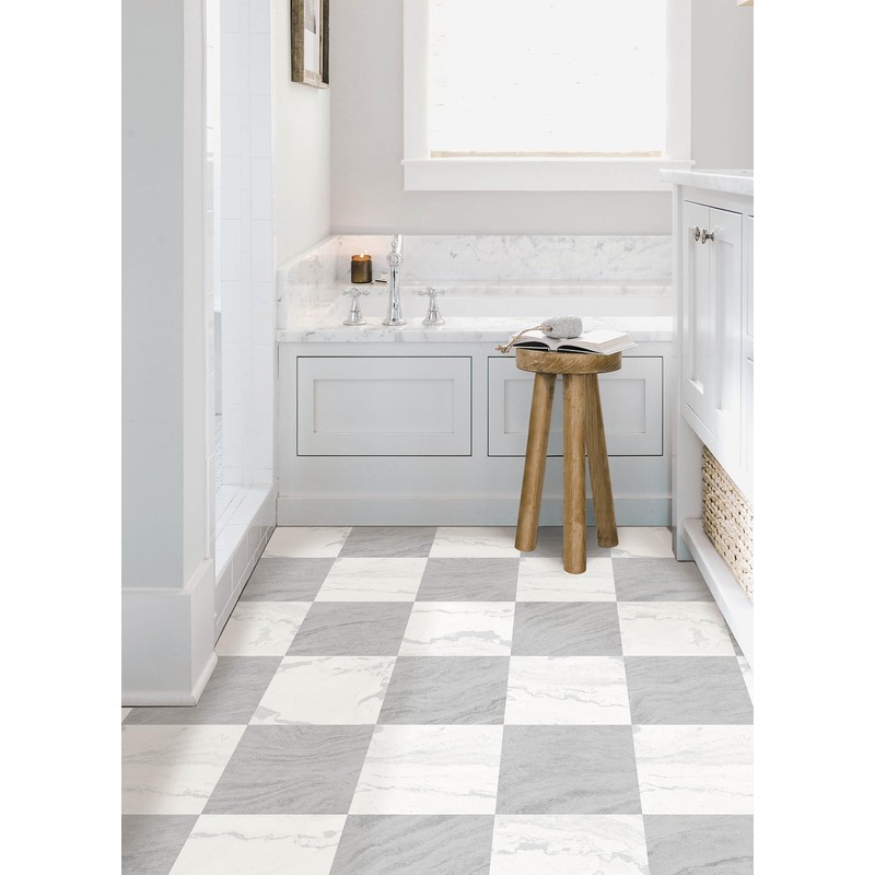 FloorPops 12-in by 12-in Langley Grey Peel and Stick Floor