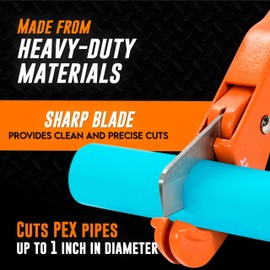 AMERICAN MUTT TOOLS PEX Cutter – 1/8” to 1” PEX Cutting Tool – Tubing Cutter, Hose Cutter, Tube Cutter, PEX Cutter Tool, Hose Cutter Tool, PEX Pipe Cutter, Rubber Hose Cutter, Plastic Pipe Cutter