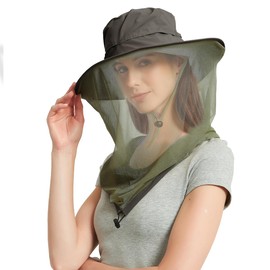 Venterior Unisex Adult Green Sun Hat - Bucket Hat with Netting for Men/Women (Green)