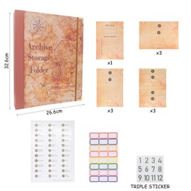 Ordner Organizer, In Case I Go Missing Binder, Expanding Organizer File Folder, Wichtiger Dokumentenmappe mit Taschenanhänger für Arbeit, Büro, Schule, Zuhause, Tragbarer Mehrzweckordner (Gelb)