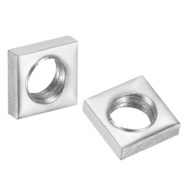 uxcell 10Pcs M4x6mmx2mm Square Nuts, Carbon Steel Zinc Plated Coarse Thread Square Nuts Fasteners for Home Repairs and Professional Engineering, Silver