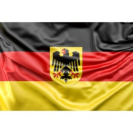KliKil Germany Flag with Eagle Resistant Outdoor 90 x 150 cm - 1 German Flag - Reinforced Colours Banner - 150 x 90 cm
