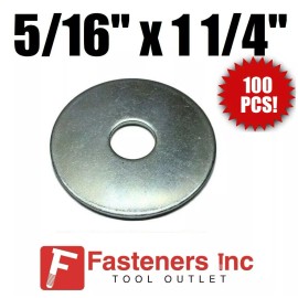 Redding Fasteners (QTY 100 PCS) 5/16" X 1 1/4" Zinc Plated Fender Washers
