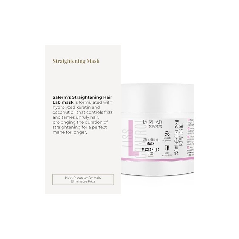 Salerm Mascarilla Cabellos Lisos, 8.5 Ounce/250 ml