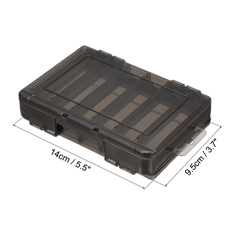 PATIKIL Fishing Lure Storage Box 2 Pack Plastic Two Sided