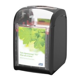 Tork Xpressnap Fit Tabletop Napkin Dispenser Black N14, Signature Range, One-at-a-time Dispensing, 6.7" x 4.4" x 5.6", 7232001