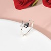 CANDYFANCY S925 Sterling Silver Rose Flower Ring for Women Adustable