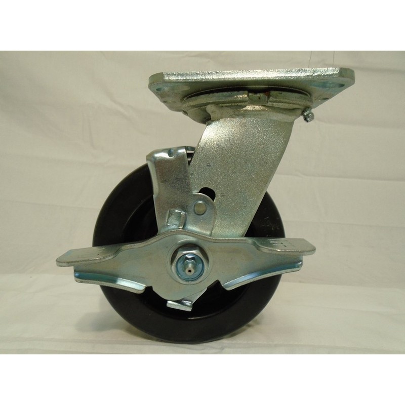 5" X 2" Swivel Caster Phenolic Wheel w/Brake 1000 Lbs