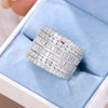 AIHUASI JEWELRY Wide Wedding Band for Women AAAAA Cz Anniversary