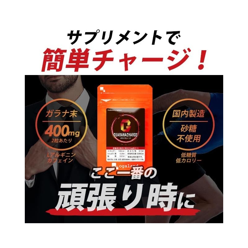 オーガランド (ogaland) ガラナチャージ (360粒 / 6個セット) サプリ カフェイン ガラナ アルギニン