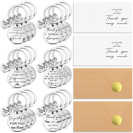 Otuuz 24 Sets Thank You Gifts for Colleagues Employee Appreciation Gifts Bulk Thank You Card with Keyrings Leaving Presents for Teacher Nursery Staff Thanksgiving Wedding Birthday Gifts