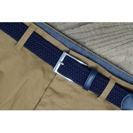 Ashford Ridge Mens 33mm (1.25") Elastic Webbing Belt (Navy, XL)