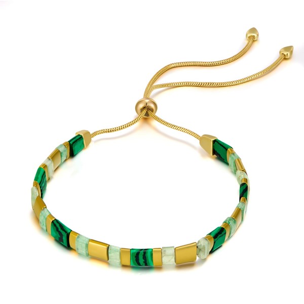 ENSKEFEN Flat Beaded Bangle Bracelets for Women Boho Colorful Beads