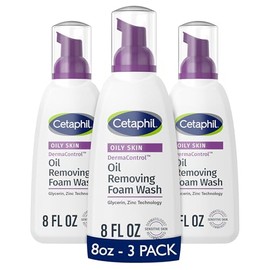 Cetaphil Pro DermaControl limpiador de espuma para quitar aceite, 236.59ml (8oz) Pauete de 3